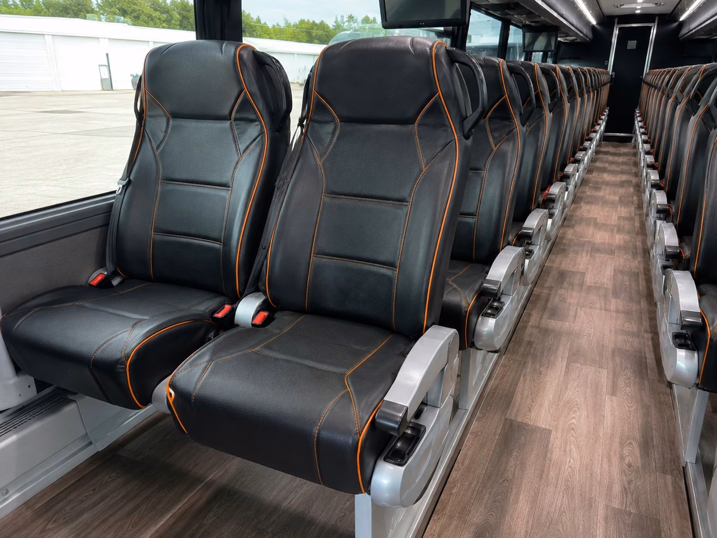 league city charter bus rental interior